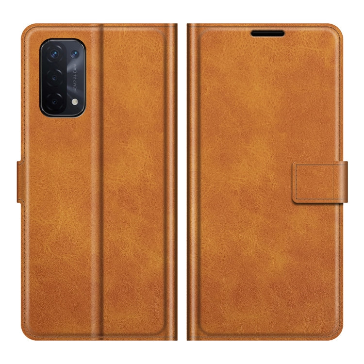 For OPPO A54 5G Retro Calf Pattern Buckle Horizontal Flip Leather Case with Holder & Card Slots & Wallet