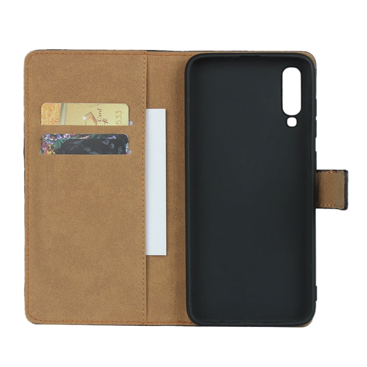 Horizontal Flip Leather Case for Galaxy A70, with Magnetic Buckle & Holder & Card Slots & Wallet(Black)