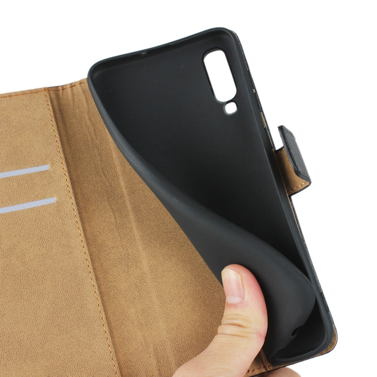 Horizontal Flip Leather Case for Galaxy A70, with Magnetic Buckle & Holder & Card Slots & Wallet(Black)