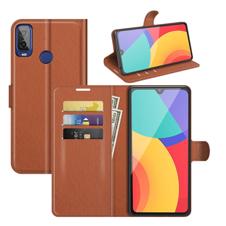 For Alcatel 1L 2021 Litchi Texture Horizontal Flip Protective Case with Holder & Card Slots & Wallet