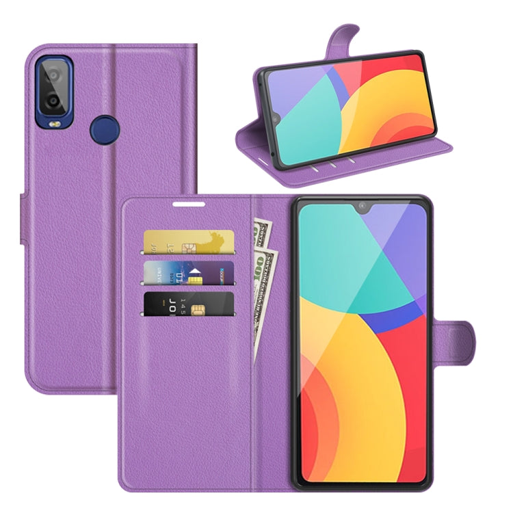 For Alcatel 1L 2021 Litchi Texture Horizontal Flip Protective Case with Holder & Card Slots & Wallet