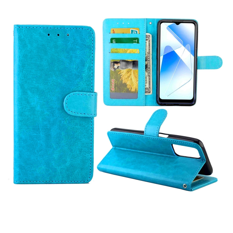 For OPPO A55 5G Crazy Horse Texture Leather Horizontal Flip Protective Case with Holder & Card Slots & Wallet & Photo Frame