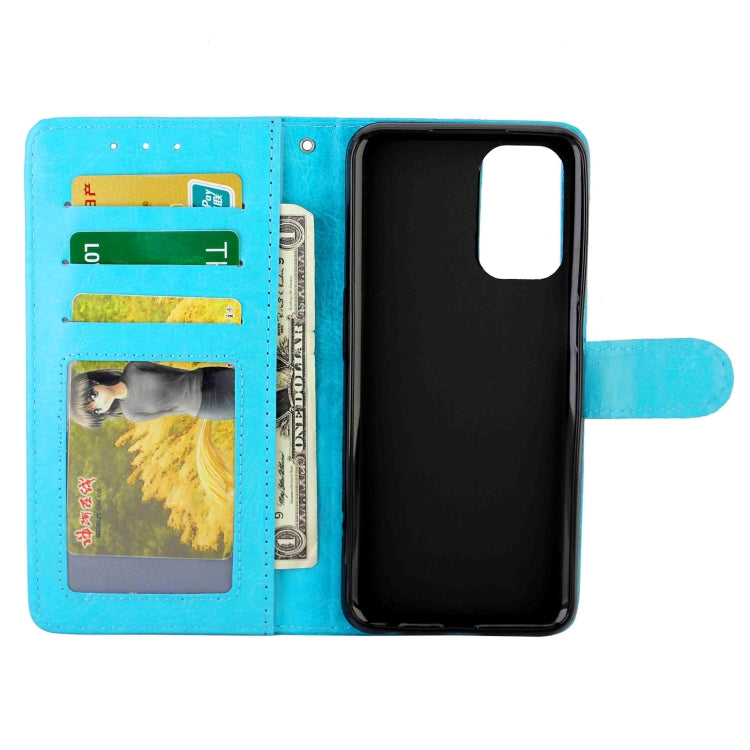 For OPPO A55 5G Crazy Horse Texture Leather Horizontal Flip Protective Case with Holder & Card Slots & Wallet & Photo Frame