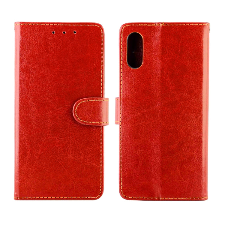 For Samsung Galaxy A02/M02 Crazy Horse Texture Leather Horizontal Flip Protective Case with Holder & Card Slots & Wallet & Photo Frame