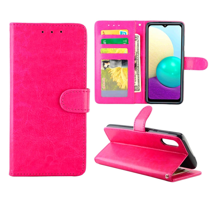 For Samsung Galaxy A02/M02 Crazy Horse Texture Leather Horizontal Flip Protective Case with Holder & Card Slots & Wallet & Photo Frame