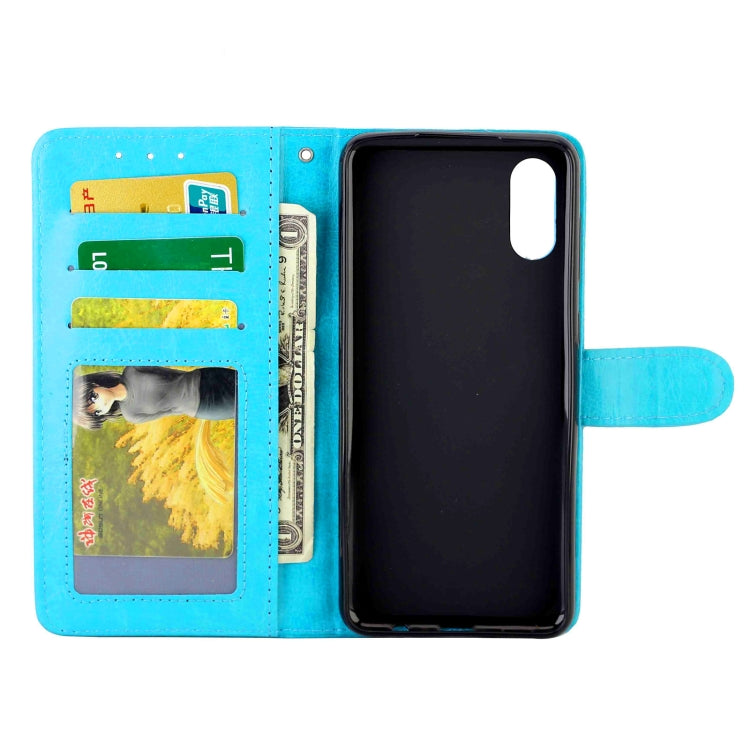 For Samsung Galaxy A02/M02 Crazy Horse Texture Leather Horizontal Flip Protective Case with Holder & Card Slots & Wallet & Photo Frame