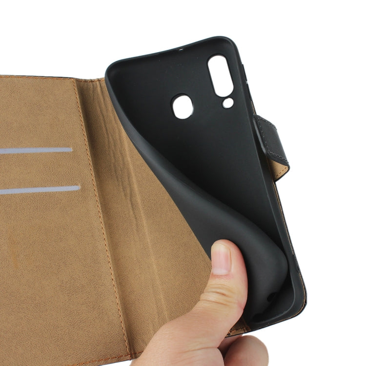 Horizontal Flip Leather Case for Galaxy M30, with Magnetic Buckle & Holder & Card Slots & Wallet(Black)