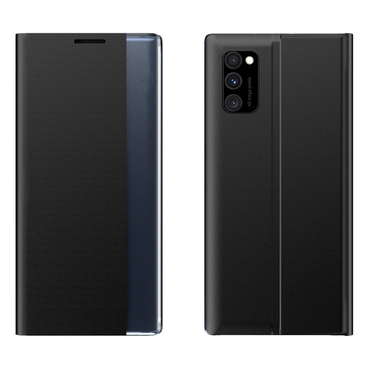 For Samsung Galaxy  A52 5G/4G Side Display Magnetic Horizontal Flip Plain Texture Cloth + PC Case with Holder & Sleep / Wake-up Function