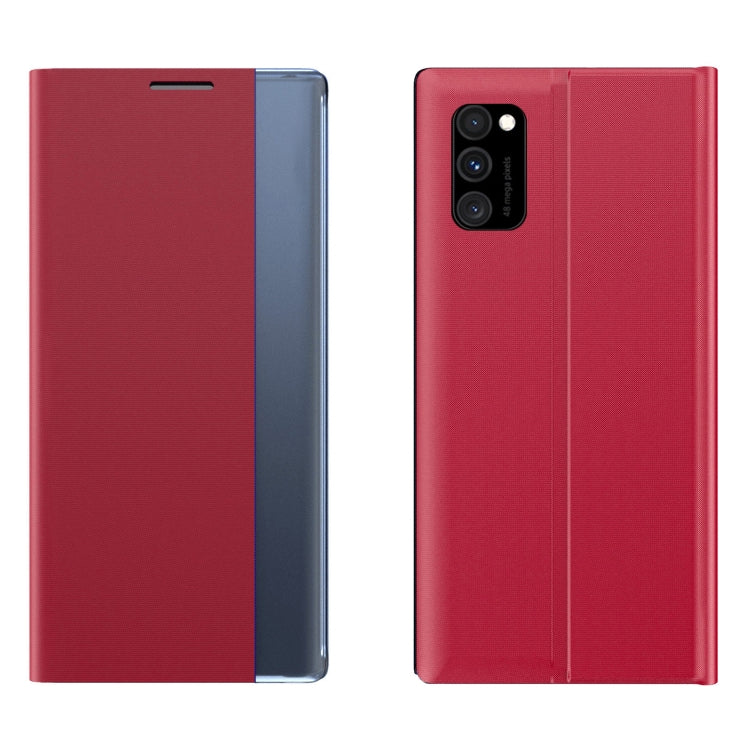 For Samsung Galaxy  A52 5G/4G Side Display Magnetic Horizontal Flip Plain Texture Cloth + PC Case with Holder & Sleep / Wake-up Function