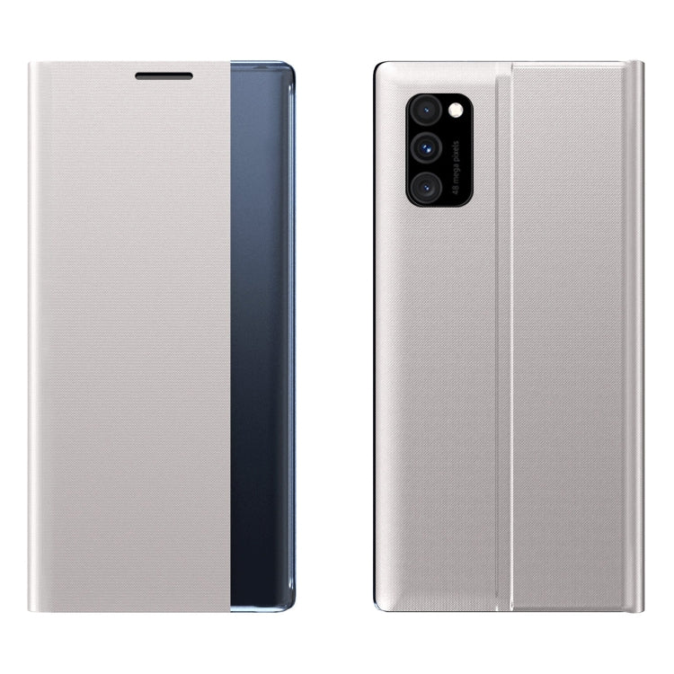 For Samsung Galaxy  A52 5G/4G Side Display Magnetic Horizontal Flip Plain Texture Cloth + PC Case with Holder & Sleep / Wake-up Function