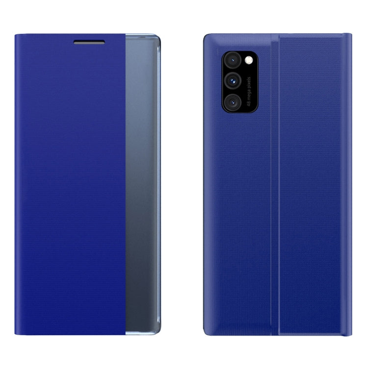 For Samsung Galaxy  A52 5G/4G Side Display Magnetic Horizontal Flip Plain Texture Cloth + PC Case with Holder & Sleep / Wake-up Function