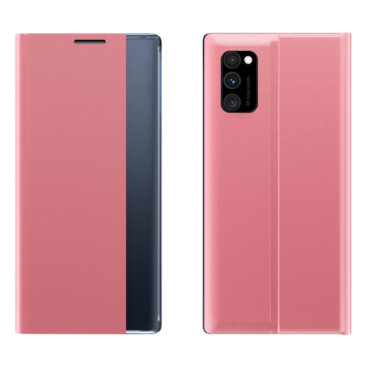 For Samsung Galaxy  A52 5G/4G Side Display Magnetic Horizontal Flip Plain Texture Cloth + PC Case with Holder & Sleep / Wake-up Function