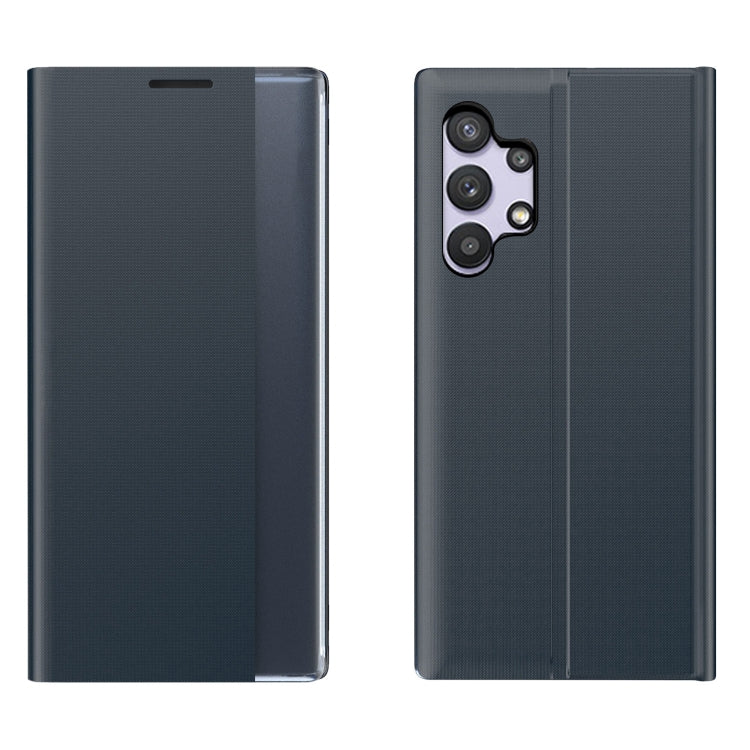 For Samsung Galaxy A32 5G Side Display Magnetic Horizontal Flip Plain Texture Cloth + PC Case with Holder & Sleep / Wake-up Function