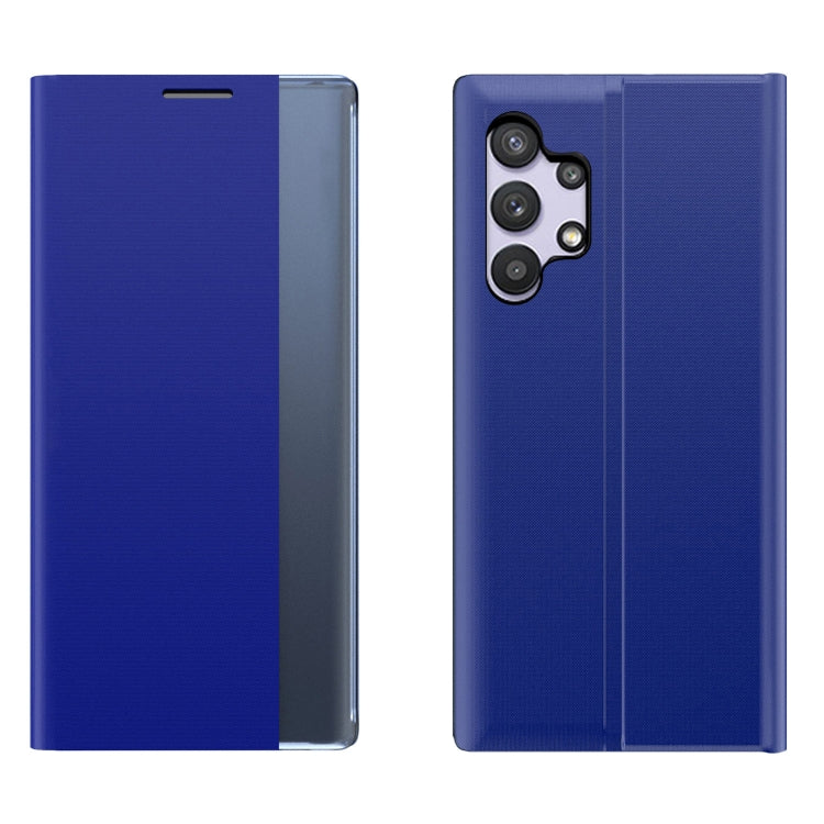 For Samsung Galaxy A32 5G Side Display Magnetic Horizontal Flip Plain Texture Cloth + PC Case with Holder & Sleep / Wake-up Function