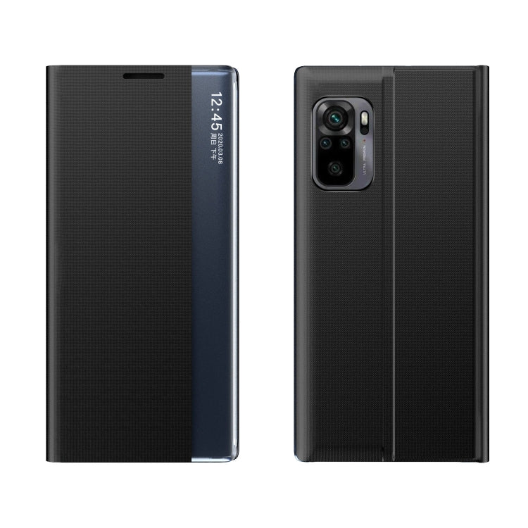 For Xiaomi Redmi  Note 10 Pro 4G Official Global Verison Side Display Magnetic Horizontal Flip Plain Texture Cloth + PC Case with Holder Function