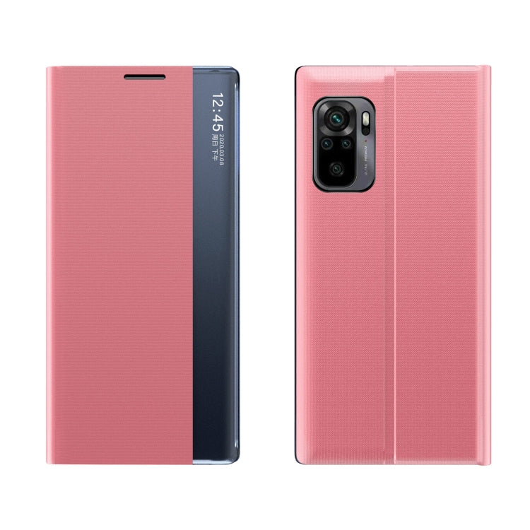 For Xiaomi Redmi  Note 10 Pro 4G Official Global Verison Side Display Magnetic Horizontal Flip Plain Texture Cloth + PC Case with Holder Function
