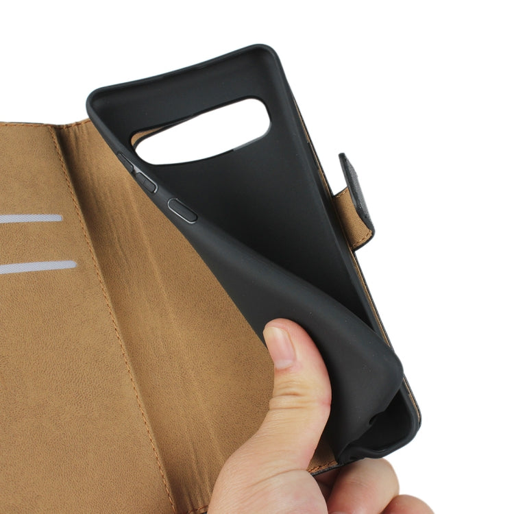 Horizontal Flip Leather Case for Galaxy S10 5G, with Magnetic Buckle & Holder & Card Slots & Wallet(Black)