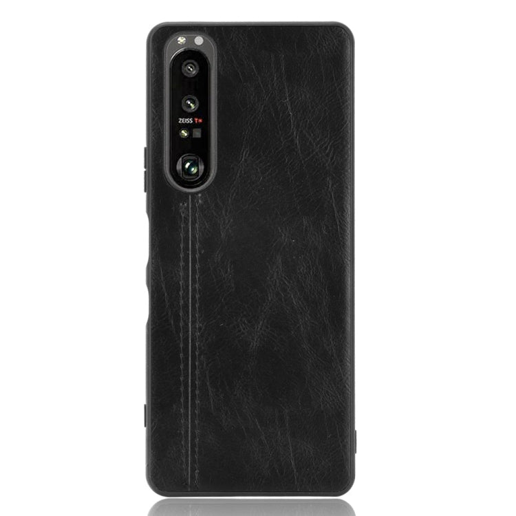 For Sony Xperia 1 III Shockproof Sewing Cow Pattern Skin PC + PU + TPU Case