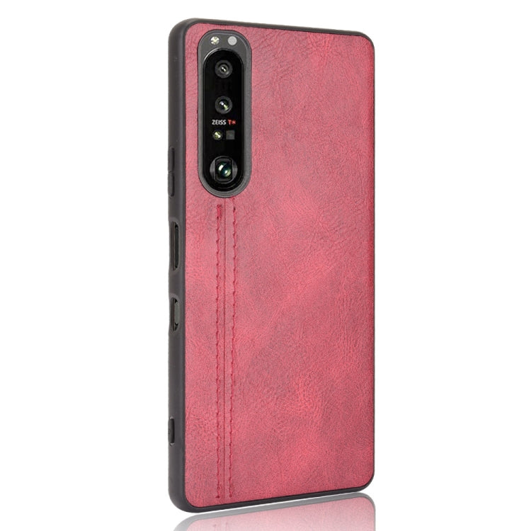 For Sony Xperia 1 III Shockproof Sewing Cow Pattern Skin PC + PU + TPU Case