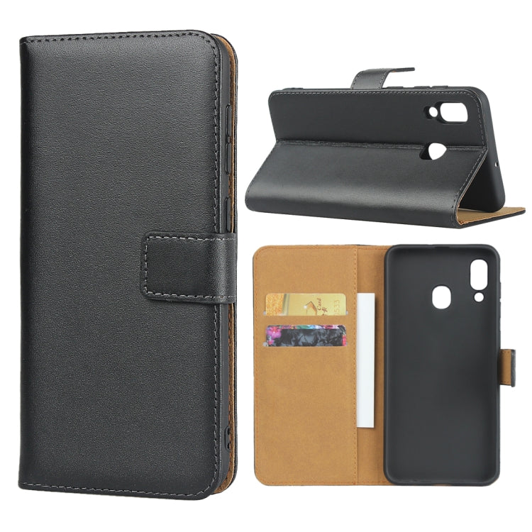 Horizontal Flip Leather Case for Galaxy A30 / A20, with Magnetic Buckle & Holder & Card Slots & Wallet(Black)