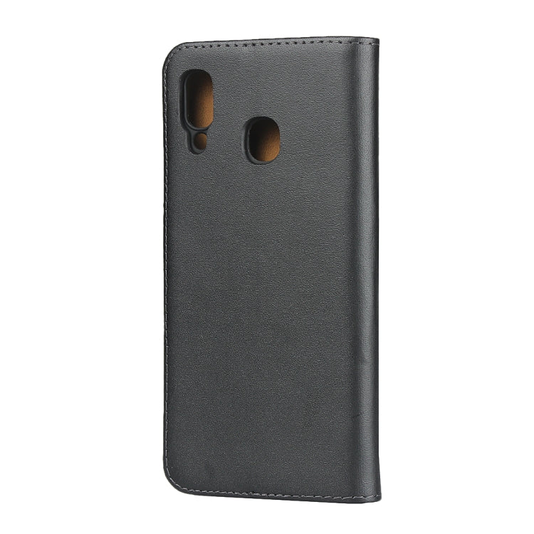 Horizontal Flip Leather Case for Galaxy A30 / A20, with Magnetic Buckle & Holder & Card Slots & Wallet(Black)