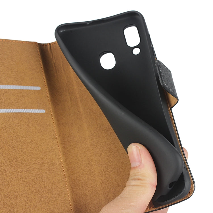 Horizontal Flip Leather Case for Galaxy A30 / A20, with Magnetic Buckle & Holder & Card Slots & Wallet(Black)