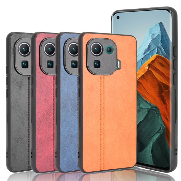 For Xiaomi Mi 11 Pro Shockproof Sewing Cow Pattern Skin PC + PU + TPU Case