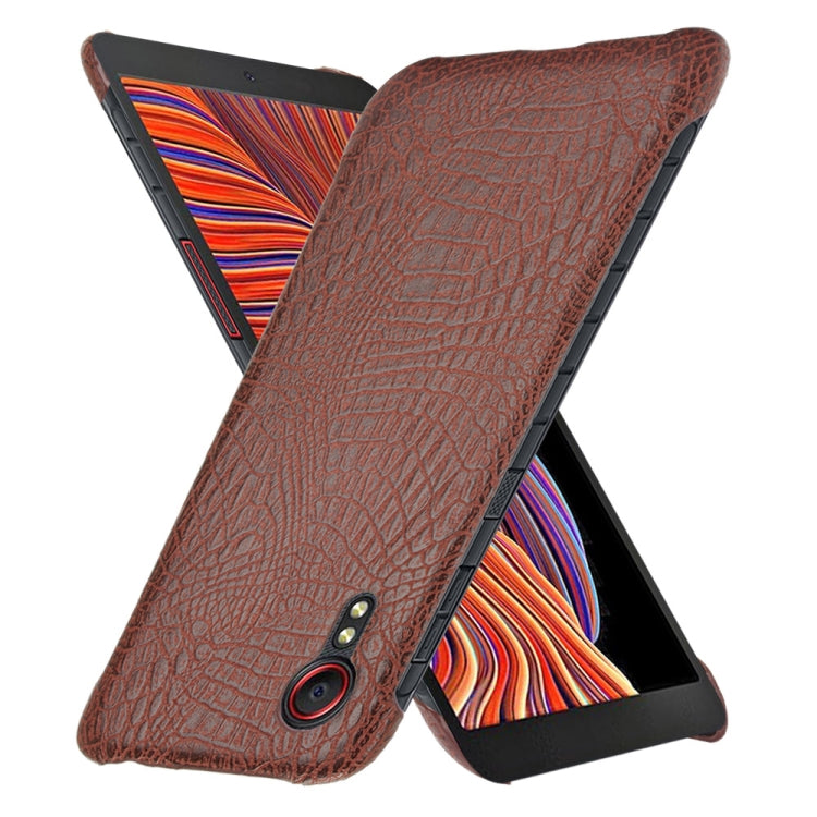 For Samsung Galaxy Xcover 5 Shockproof Crocodile Texture PC + PU Case