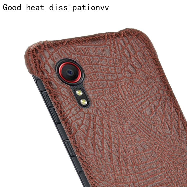 For Samsung Galaxy Xcover 5 Shockproof Crocodile Texture PC + PU Case
