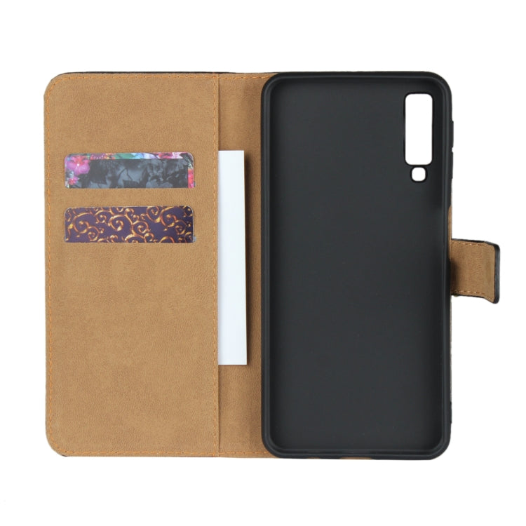 Horizontal Flip Leather Case for Galaxy A7 (2018) / A750, with Magnetic Buckle & Holder & Card Slots & Wallet(Black)