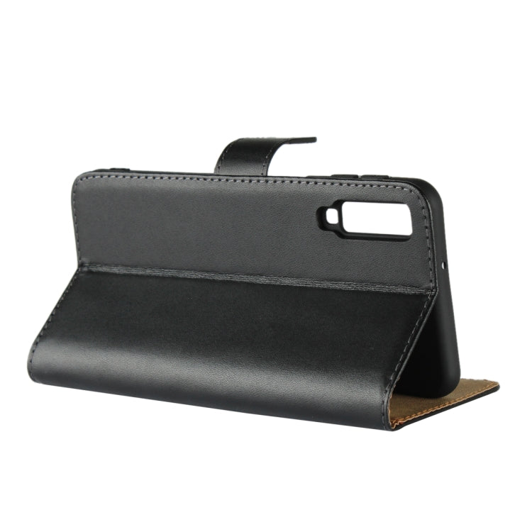 Horizontal Flip Leather Case for Galaxy A7 (2018) / A750, with Magnetic Buckle & Holder & Card Slots & Wallet(Black)