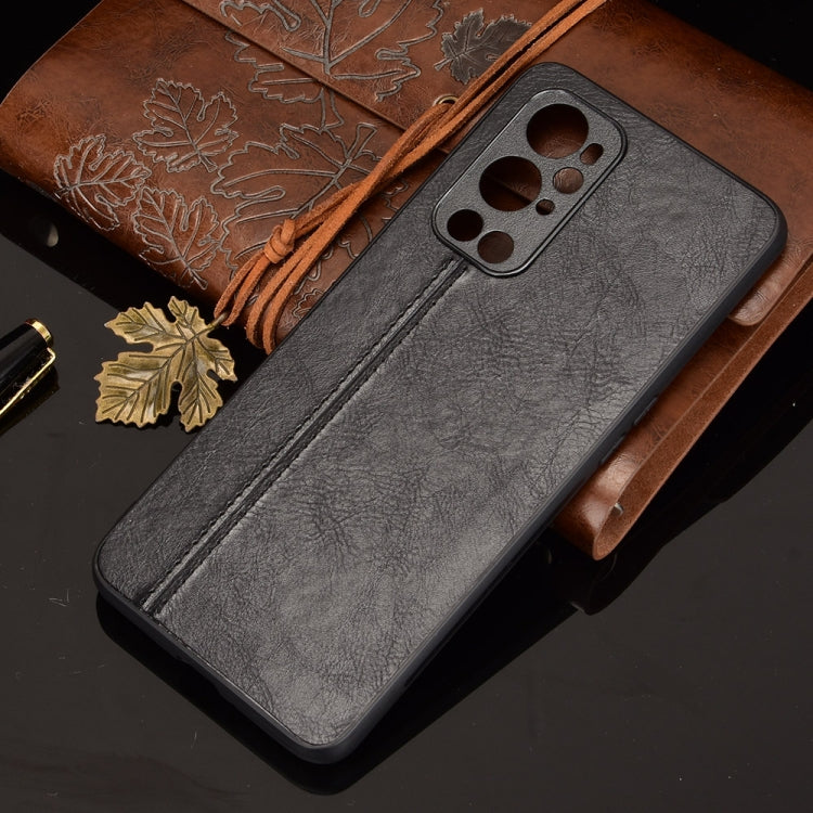 For OnePlus 9 Pro Shockproof Sewing Cow Pattern Skin PC + PU + TPU Case