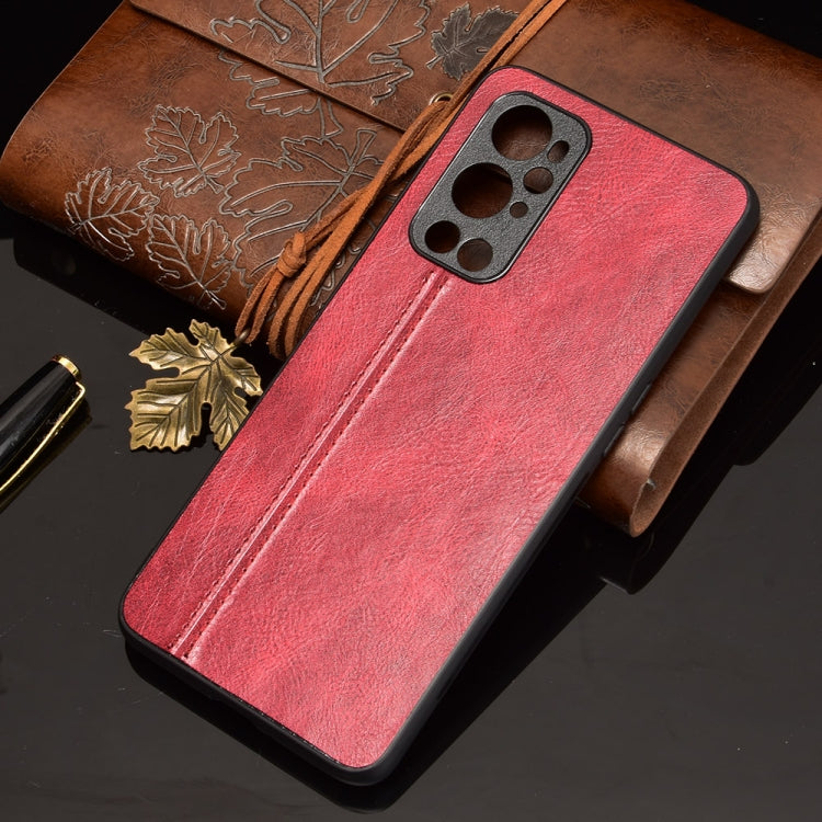 For OnePlus 9 Pro Shockproof Sewing Cow Pattern Skin PC + PU + TPU Case