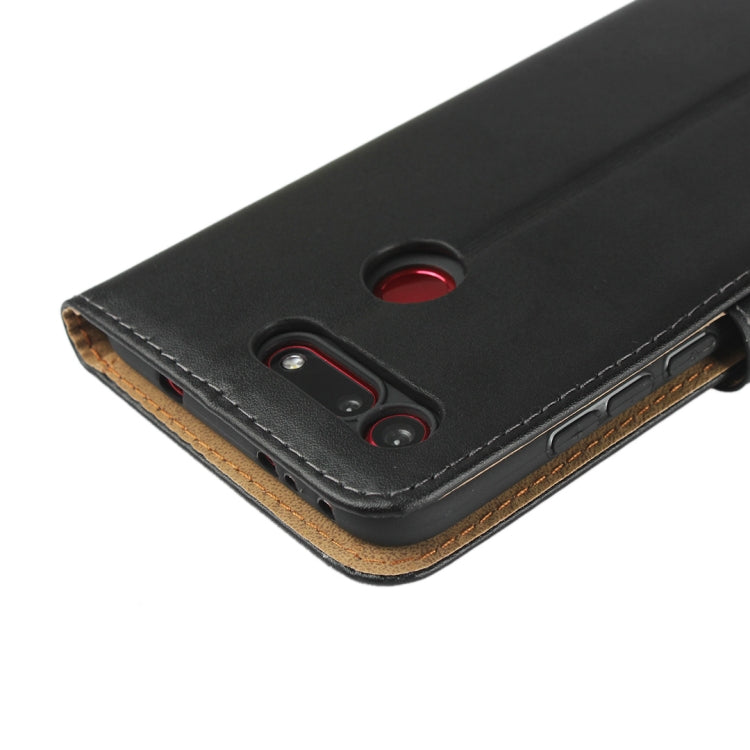 Horizontal Flip Leather Case for Huawei Honor V20, with Magnetic Buckle & Holder & Card Slots & Wallet(Black)