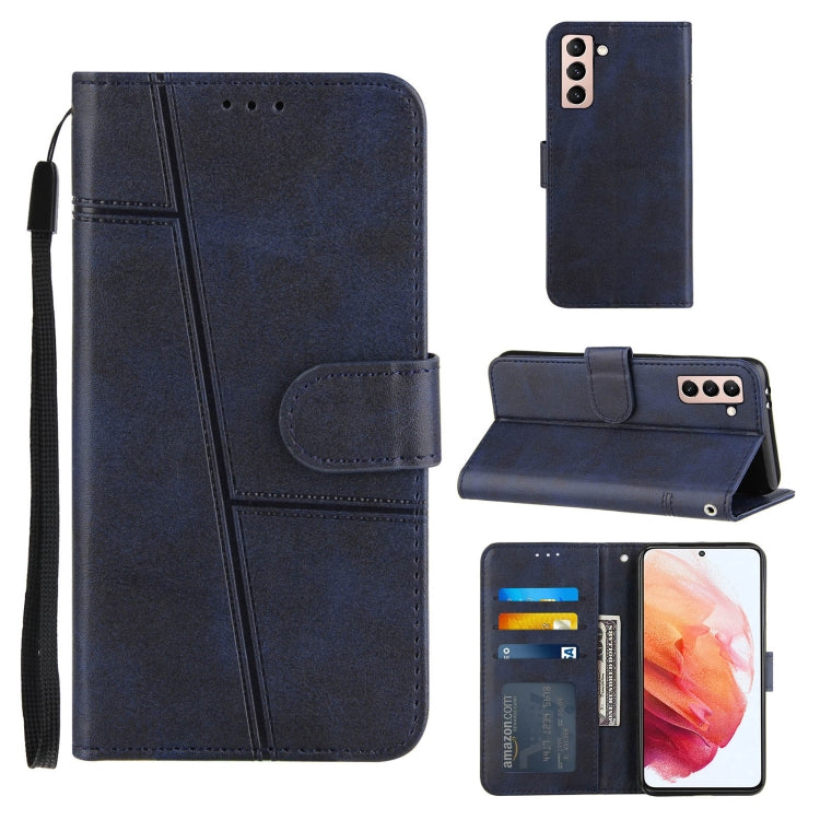 For Samsung Galaxy S21+ 5G Stitching Calf Texture Buckle Horizontal Flip Leather Case with Holder & Card Slots & Wallet & Lanyard