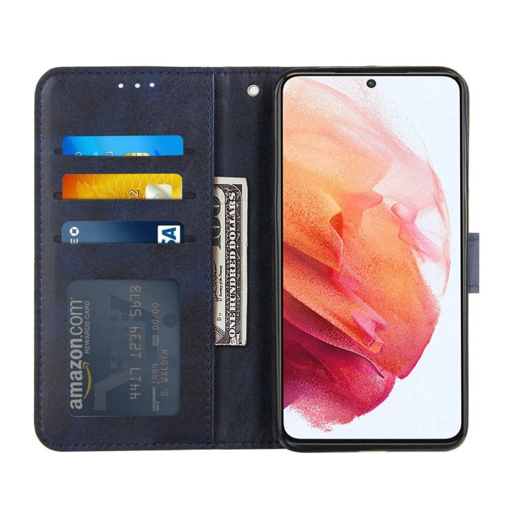 For Samsung Galaxy S21+ 5G Stitching Calf Texture Buckle Horizontal Flip Leather Case with Holder & Card Slots & Wallet & Lanyard