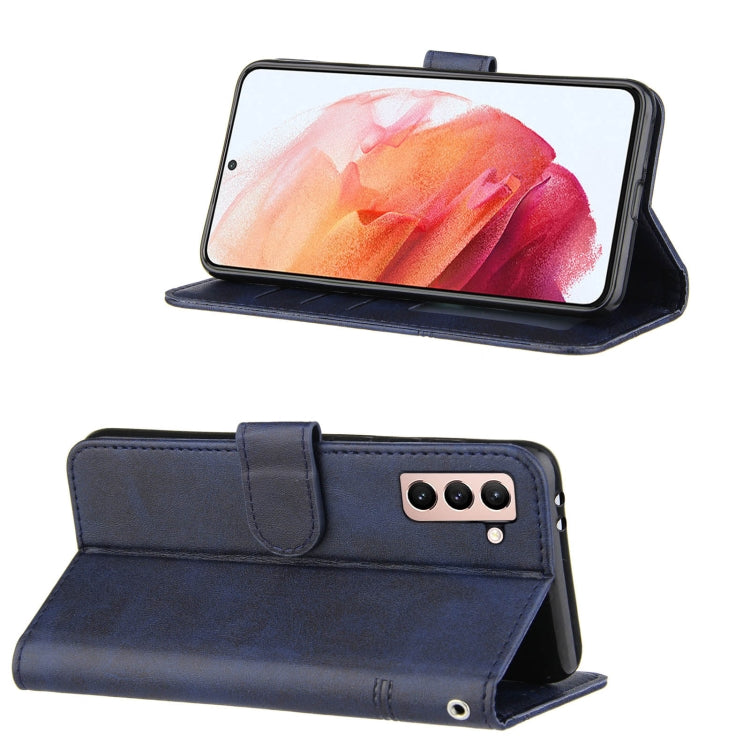 For Samsung Galaxy S21+ 5G Stitching Calf Texture Buckle Horizontal Flip Leather Case with Holder & Card Slots & Wallet & Lanyard