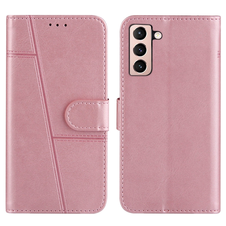 For Samsung Galaxy S21+ 5G Stitching Calf Texture Buckle Horizontal Flip Leather Case with Holder & Card Slots & Wallet & Lanyard