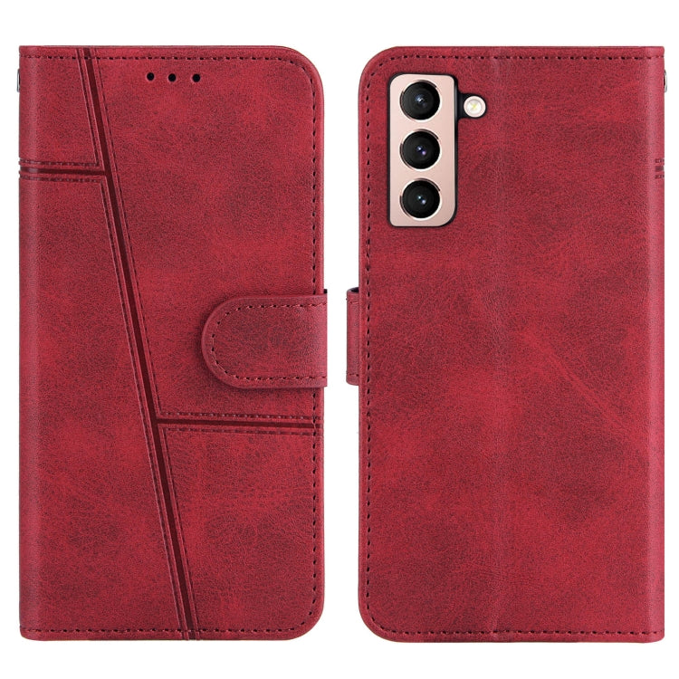For Samsung Galaxy S21+ 5G Stitching Calf Texture Buckle Horizontal Flip Leather Case with Holder & Card Slots & Wallet & Lanyard