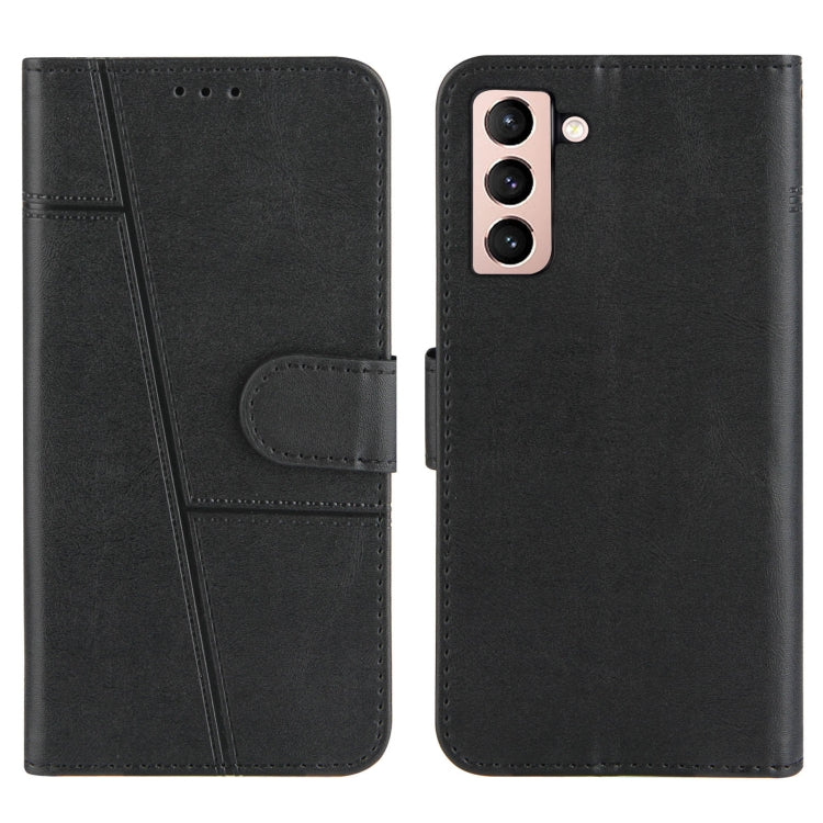 For Samsung Galaxy S21 5G Stitching Calf Texture Buckle Horizontal Flip Leather Case with Holder & Card Slots & Wallet & Lanyard