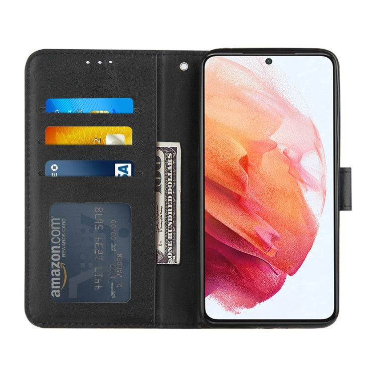 For Samsung Galaxy S21 5G Stitching Calf Texture Buckle Horizontal Flip Leather Case with Holder & Card Slots & Wallet & Lanyard