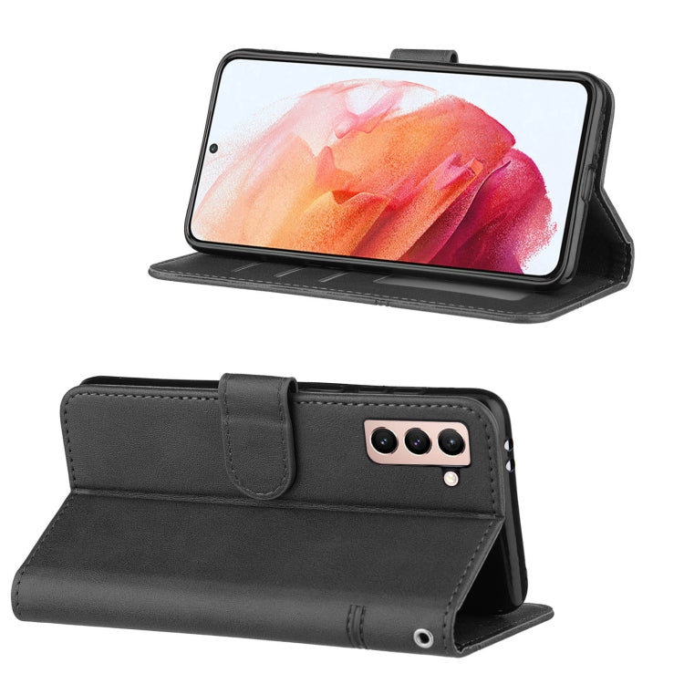 For Samsung Galaxy S21 5G Stitching Calf Texture Buckle Horizontal Flip Leather Case with Holder & Card Slots & Wallet & Lanyard