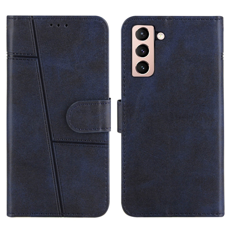 For Samsung Galaxy S21 5G Stitching Calf Texture Buckle Horizontal Flip Leather Case with Holder & Card Slots & Wallet & Lanyard