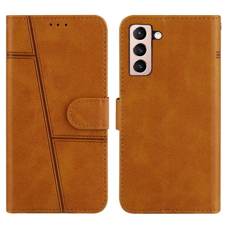 For Samsung Galaxy S21 5G Stitching Calf Texture Buckle Horizontal Flip Leather Case with Holder & Card Slots & Wallet & Lanyard