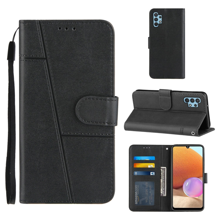 For Samsung Galaxy A32 5G Stitching Calf Texture Buckle Horizontal Flip Leather Case with Holder & Card Slots & Wallet & Lanyard