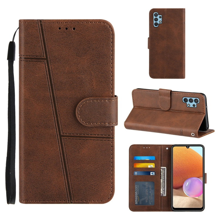 For Samsung Galaxy A32 5G Stitching Calf Texture Buckle Horizontal Flip Leather Case with Holder & Card Slots & Wallet & Lanyard