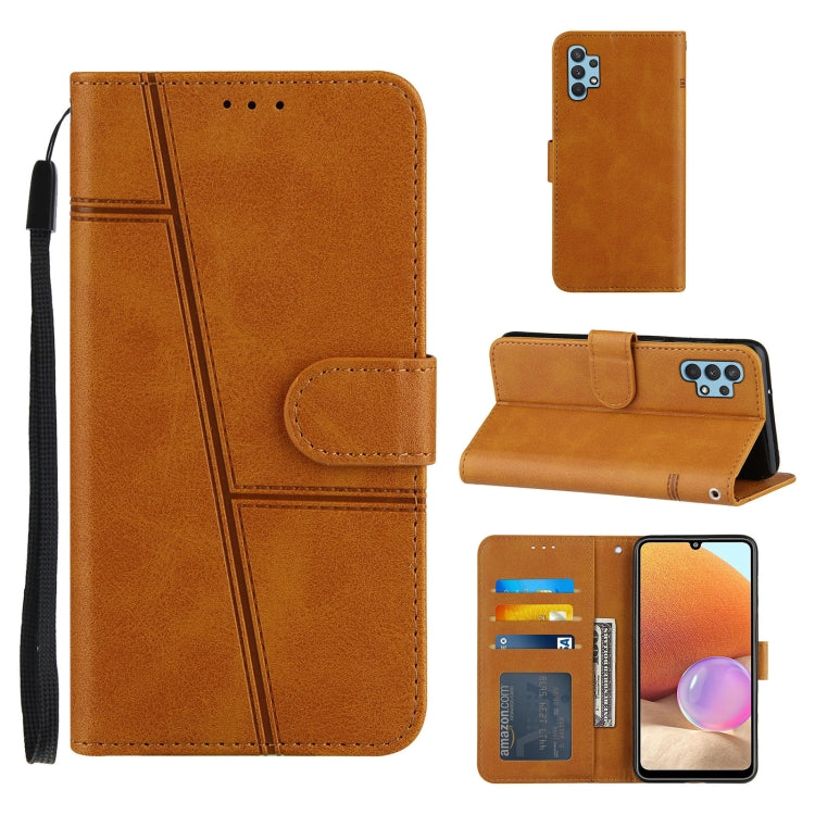 For Samsung Galaxy A32 5G Stitching Calf Texture Buckle Horizontal Flip Leather Case with Holder & Card Slots & Wallet & Lanyard