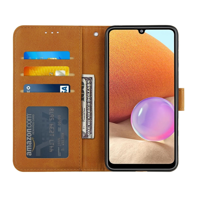 For Samsung Galaxy A32 5G Stitching Calf Texture Buckle Horizontal Flip Leather Case with Holder & Card Slots & Wallet & Lanyard
