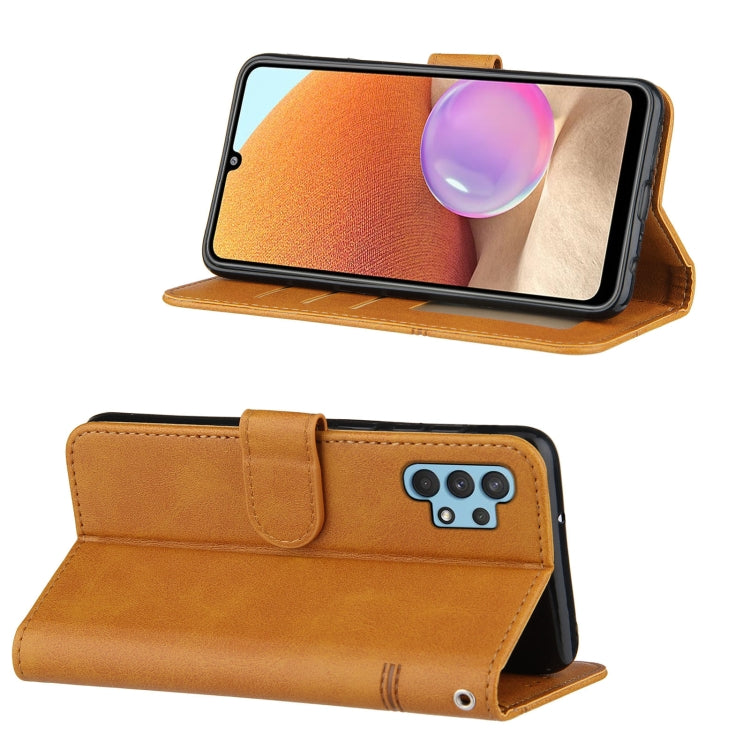 For Samsung Galaxy A32 5G Stitching Calf Texture Buckle Horizontal Flip Leather Case with Holder & Card Slots & Wallet & Lanyard