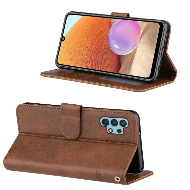 For Samsung Galaxy A32 4G Stitching Calf Texture Buckle Horizontal Flip Leather Case with Holder & Card Slots & Wallet & Lanyard